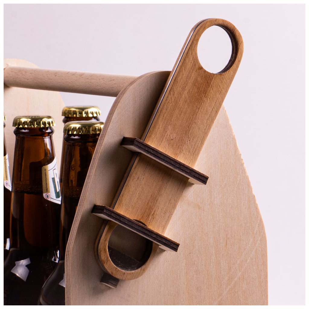 Dřevěný nosič na pivo – foto 1