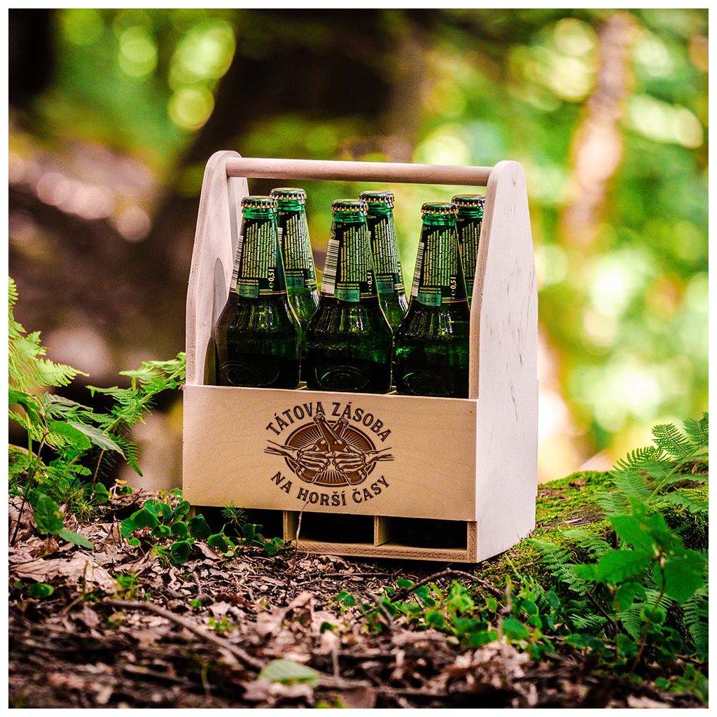 Dřevěný nosič na pivo – foto 1